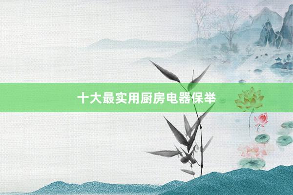 十大最实用厨房电器保举